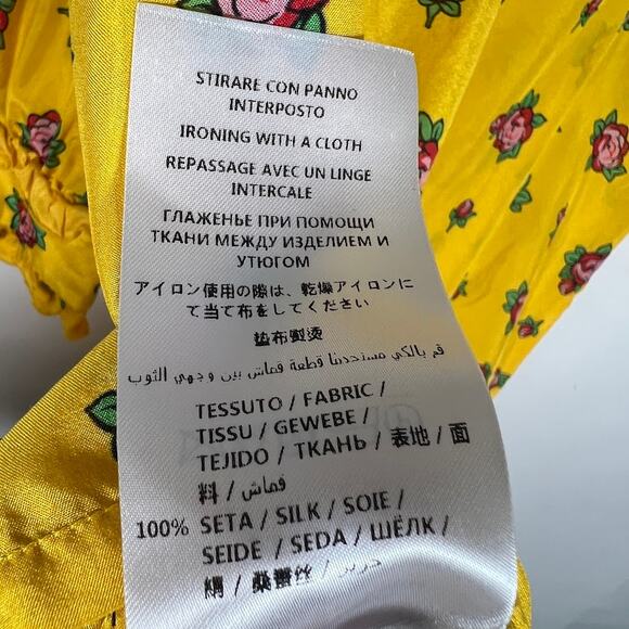 Gucci Girl's Silk Floral Mini Dress 8 Yellow Ruffle Long Sleeve Made in Italy - Picture 9 of 9